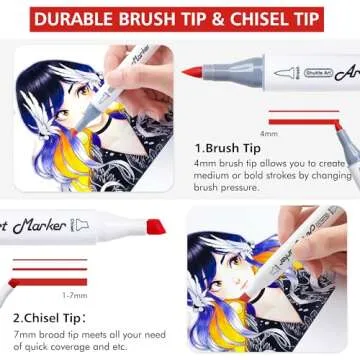 Shuttle Art Dual Tip 51 Marker Set for Artists and Students