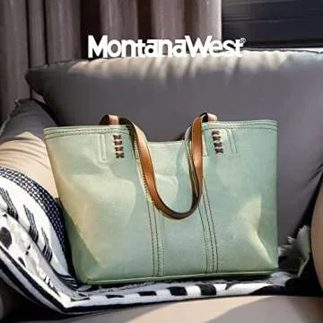 Montana West Tote Bag for Women Top Handle Satchel Purse Oversized Shoulder Handbag Hobo Bags Green ...