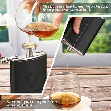 Groomsman Gifts Set of 6 Flasks - Stylish & Functional