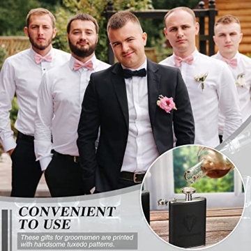 Groomsman Gifts Set of 6 Flasks - Stylish & Functional