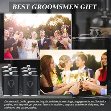 Groomsman Gifts Set of 6 Flasks - Stylish & Functional