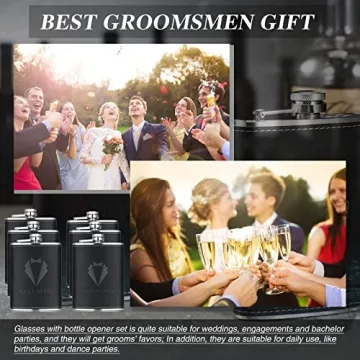 Groomsman Gifts Set of 6 Flasks - Stylish & Functional