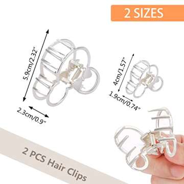 Stylish Metal Hair Clips for Thick Hair - 2Pcs Set
