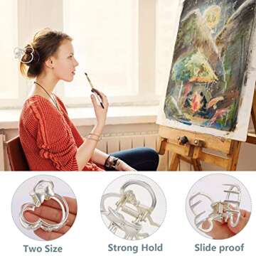 Stylish Metal Hair Clips for Thick Hair - 2Pcs Set