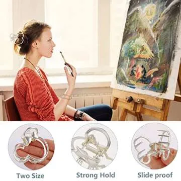 Stylish Metal Hair Clips for Thick Hair - 2Pcs Set