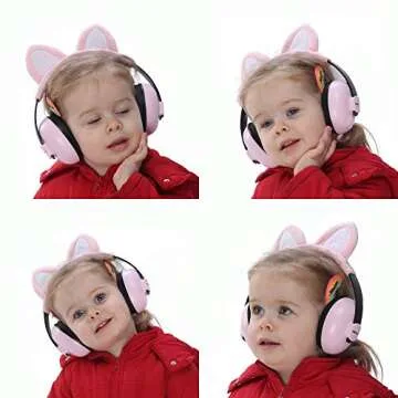 PORMUCAL Baby Ear Protection Ear muffs For 3 Months To 2+ Years Noise Reduction Hearing protection For Infant And Toddlers With Cat Ear. (pink)