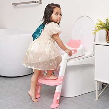 Potty Training Seat with Step Stool Ladder, SKYROKU Potty Training Toilet for Kids Boys Girls Toddle...