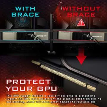 EZDIY-FAB Graphics Card GPU Brace 5V 3Pin ARGB,Support Video Card Sag Holder Holster Bracket, Anodized Aluminum (Black)