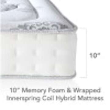 Classic Brands Decker Memory Foam and Innerspring Hybrid 10-Inch Mattress, Mattress in a Box, Queen