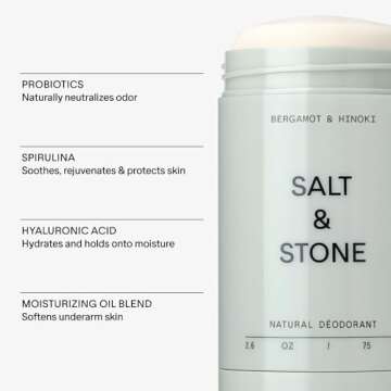 SALT & STONE Deodorant | Extra Strength Natural Deodorant for Women & Men | Aluminum Free with Seaweed Extracts, Shea Butter & Probiotics | Free From Parabens, Sulfates & Phthalates (2.6 oz)