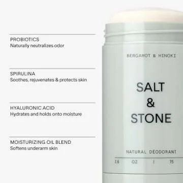 SALT & STONE Deodorant | Extra Strength Natural Deodorant for Women & Men | Aluminum Free with Seaweed Extracts, Shea Butter & Probiotics | Free From Parabens, Sulfates & Phthalates (2.6 oz)