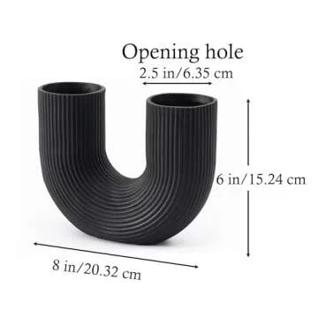 Artconal U Shaped Black Vase for Home Decor