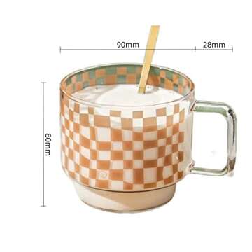 RYUHYF Mug Cup, Glass Cup,Coffee Tea Cup,Milk Cup,Juice cup,Lovers Cups,Set 1 Pieces, Microwave and Dishwasher Safe(Orange)