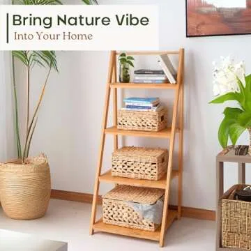 CHI AN HOME 14in Wicker Storage Baskets with Lids, Set of 3 Natural Water Hyacinth Decorative Baskets for Shelf, Woven Lidded Baskets for Organizing, Rattan Storage Baskets, Nesting Baskets with Lids