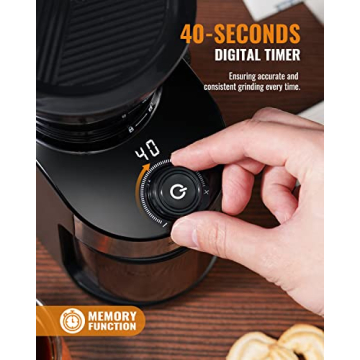 SHARDOR Electric Coffee Grinder with 25 Grind Sizes and Timer
