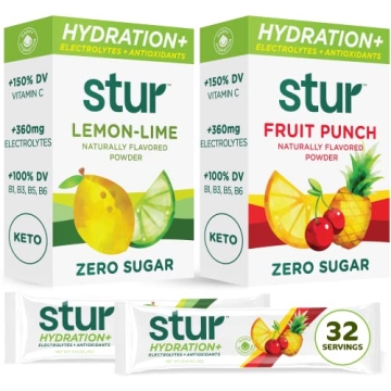 Stur Electrolyte Hydration Powder - Sugar Free Hydration Formula for Daily Wellness (32 Packets)