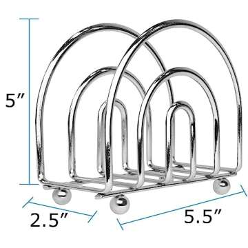 Blue Donuts Chrome Collection Napkin Holder - Classic Napkin Holders for Tables, Dining Table Napkin Holders for Kitchen, Kitchen Organization, Chrome