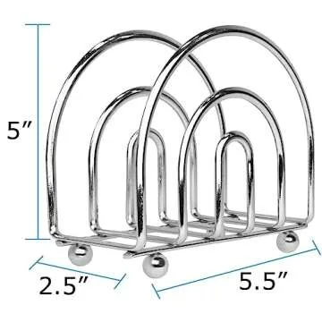 Blue Donuts Chrome Collection Napkin Holder - Classic Napkin Holders for Tables, Dining Table Napkin Holders for Kitchen, Kitchen Organization, Chrome