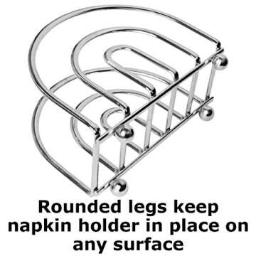 Blue Donuts Chrome Collection Napkin Holder - Classic Napkin Holders for Tables, Dining Table Napkin Holders for Kitchen, Kitchen Organization, Chrome