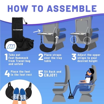Memory Foam Airplane Foot Hammock for Comfortable Travel