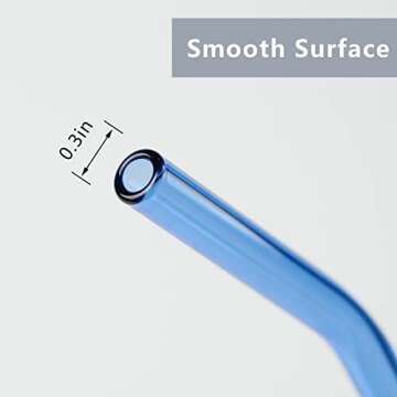 Reusable Glass Straws Set with Cleaning Brushes for Tumblers