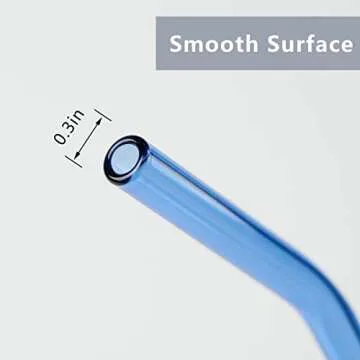 Reusable Glass Straws Set with Cleaning Brushes for Tumblers