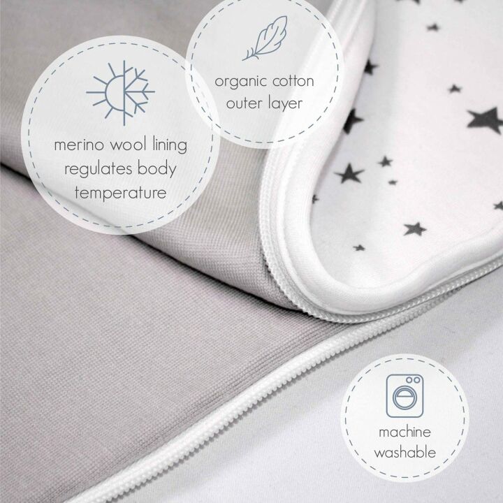 Woolino Merino Wool Baby Sleep Bag for All Seasons