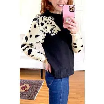 Chic Cropped Leopard Sweater for Women | Angashion