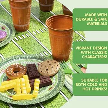 JOYIN 74 PCS Football Game Day Party Supplies Pack-18 Football Themed Cups, 18 Plates, 36 Napkins and 2 Tablecloths Football Tableware Party Decorations