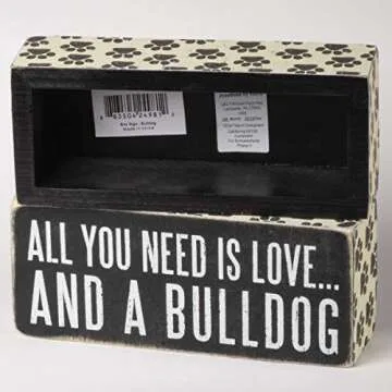 Primitives by Kathy Bulldog Box Sign - Unique Home Decor
