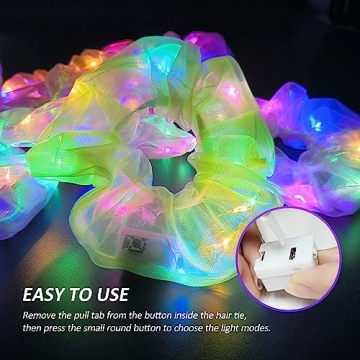Glow in the Dark Light Up Scrunchies for Parties