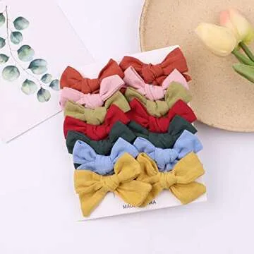 40 PCS 3 Inch Baby Girl Bows Fully Lined Non Slip for Infant Fine Baby Hair Bows Barrettes Accessory for Toddlers Kids in Pairs