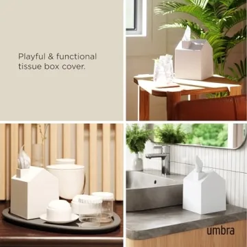 Umbra Casa Tissue Box Cover - Whimsical House Design