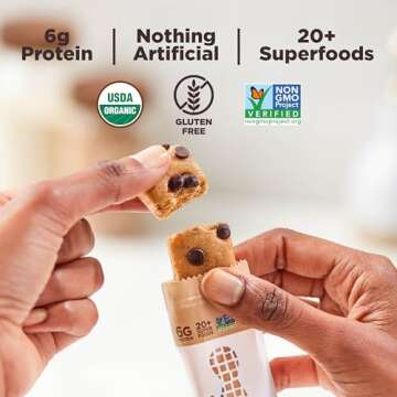 Perfect Bar Mini, Dark Chocolate Chip Peanut Butter Protein Bar, Protein Snack, Snack Bar, Organic, Gluten Free, Soy Free, Non GMO, No Sugar Alcohols, .88 Ounce Bar, 24 Count