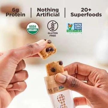 Perfect Bar Mini, Dark Chocolate Chip Peanut Butter Protein Bar, Protein Snack, Snack Bar, Organic, Gluten Free, Soy Free, Non GMO, No Sugar Alcohols, .88 Ounce Bar, 24 Count