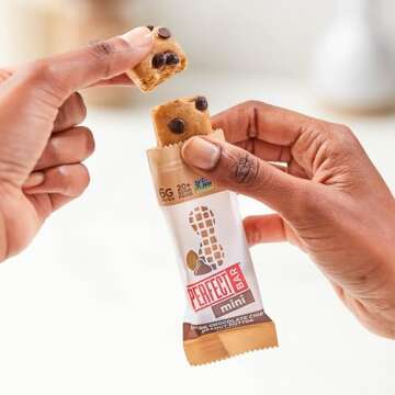 Perfect Bar Mini, Dark Chocolate Chip Peanut Butter Protein Bar, Protein Snack, Snack Bar, Organic, Gluten Free, Soy Free, Non GMO, No Sugar Alcohols, .88 Ounce Bar, 24 Count