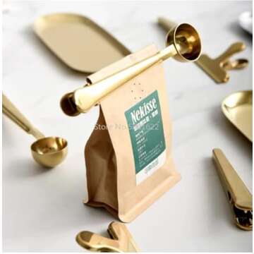 Coffee Scoop Clip - 2 in 1 Stainless Steel Measuring Spoon with Bag Clip for Coffee Tea