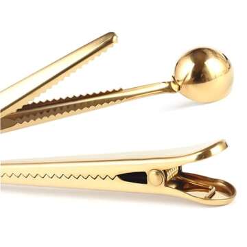 Premium Coffee Scoop Clip - 2 in 1 Stainless Steel Design