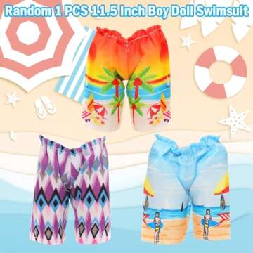 Miunana Lot Boy Doll Outfits - 12 Item Set for Imaginative Play