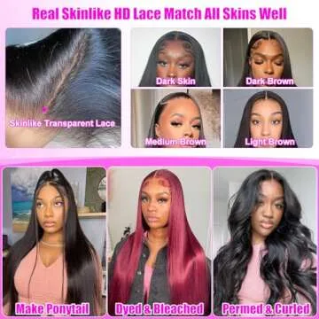 Dheridy 250% Density 13x6 HD Straight 30 Inch Lace Front Wigs Human Hair Pre Plucked Lace Frontal Wigs Human Hair 13x6 Glueless 100% Human Hair Lace Front Wigs for Black Women Bleached Knots Free Part