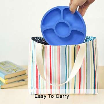 SILIVO 4 Pack Toddler Plates, Divided Plates for Adults and Kids - Silicone Sectional Serving Platters,Snack Serving Dishes for Parties