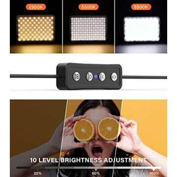 2 Pack LED Video Photography Lighting Kit with 62.99'' Tripod Stand, Unicucp 2500-8500K Dimmable Stu...