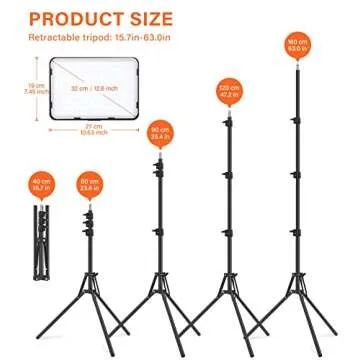 2 Pack LED Video Photography Lighting Kit with 62.99'' Tripod Stand, Unicucp 2500-8500K Dimmable Studio Streaming Light for Video Recording Filming, Live Game YouTube, Portrait Shooting, USB Charger