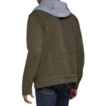 Levi's Stylish Washed Cotton Military Jacket with Hood