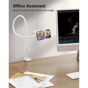 SAIJI Gooseneck Phone Holder Flexible Hands-Free Mount