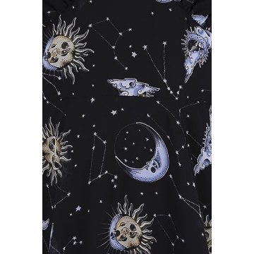 Hell Bunny Solaris Gothic Chiffon Dress XS-4XL - Black