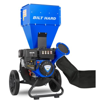 BILT HARD Wood Chipper 7.5 HP 224cc Gas Powered Shredder Multi-Functional Heavy Duty