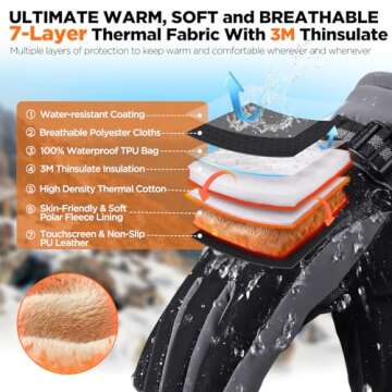 rivmount Winter Gloves Women Men, Thermal Ski Gloves for Cold Weather with Warm, Waterproof, Touchsc...
