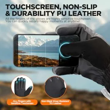 rivmount Winter Gloves Women Men, Thermal Ski Gloves for Cold Weather with Warm, Waterproof, Touchscreen for Running, Skiing