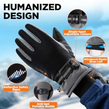 rivmount Winter Gloves Women Men, Thermal Ski Gloves for Cold Weather with Warm, Waterproof, Touchscreen for Running, Skiing